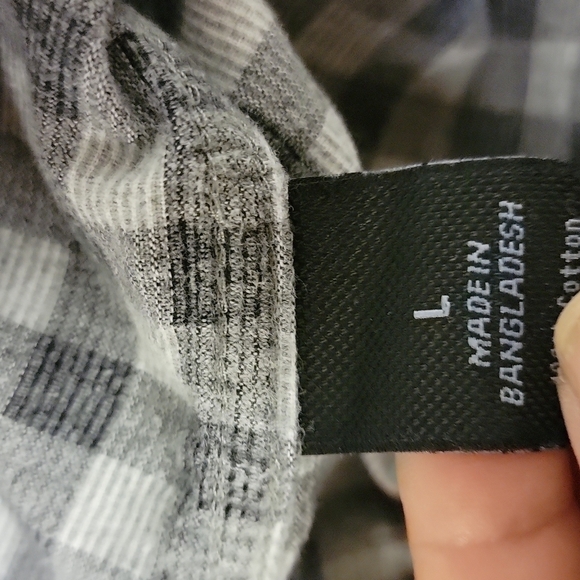 𝅺marc Anthony gray and silver slim fit plaid button down shirt size L - Picture 3 of 8